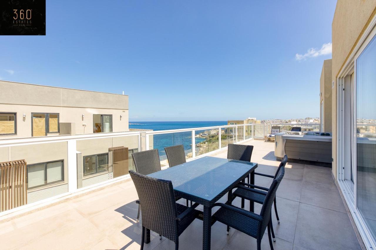 Apartamento Lux Sea Front Penthouse With Breathtaking Views In St Pauls By 360 Estates Bahía de San Pablo Exterior foto